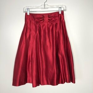 Milly 100% Silk Glamorous Full Red Skirt Sz 0